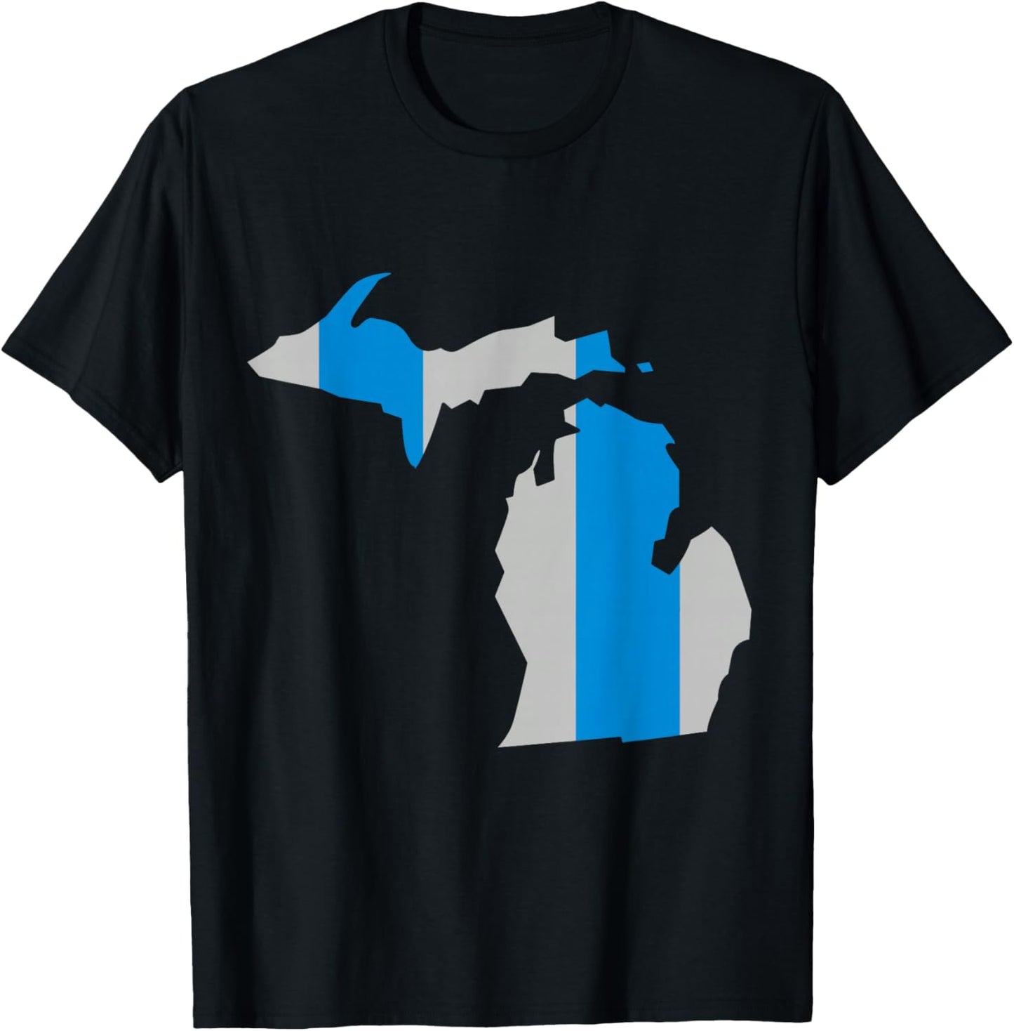 Honolulu Blue and Sliver Stripe T-Shirt - T-Shirt | Black