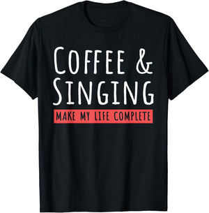 Coffee And Singing Coffee Lovers Country Music Singer T-Shirt - T-Shirt | Black