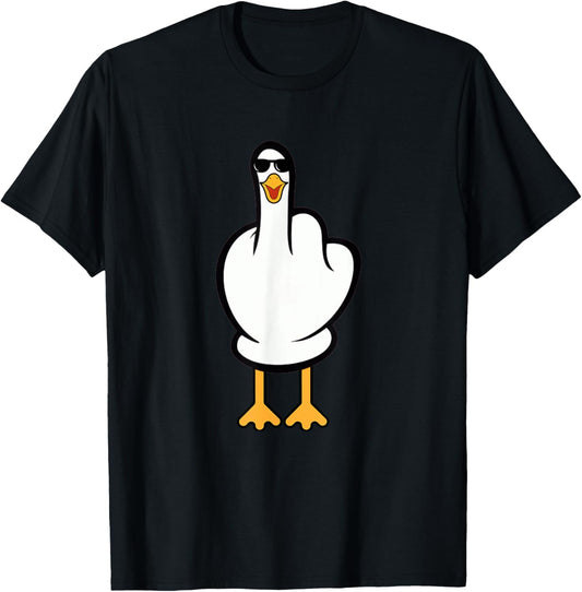 Funny Seagull Sarcastic Joke Rude Seagull Men Women T-Shirt - T-Shirt | Black