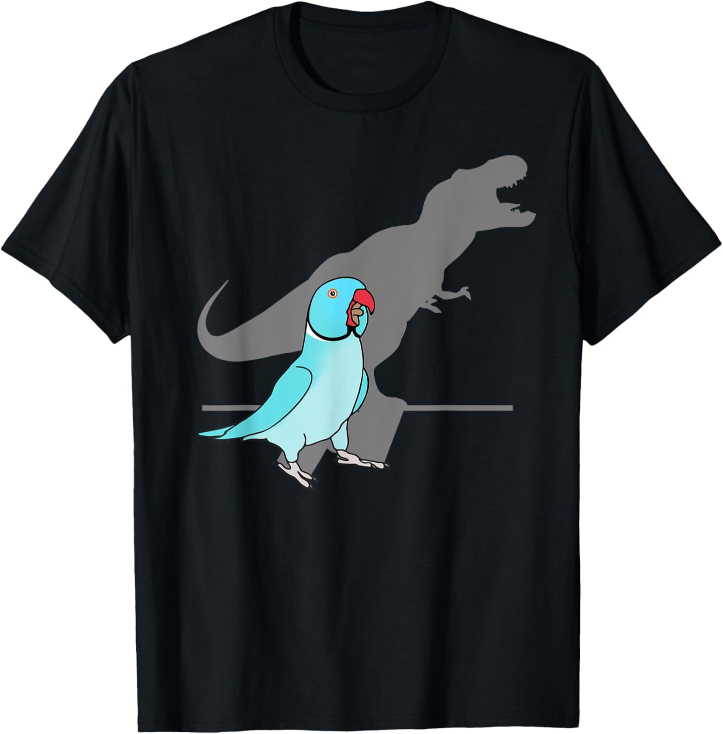 T-rex Blue Indian ringneck, Pet Birb memes Screaming Parrot T-Shirt - T-Shirt | Black