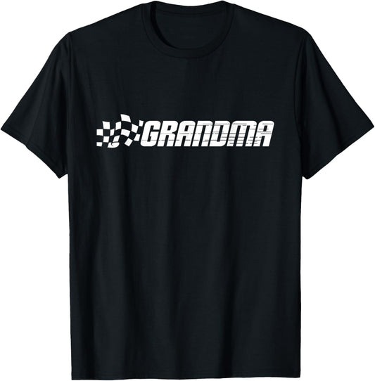 Racing Birthday Party Matching Family Car Pit Crew Grandma T-Shirt - T-Shirt | Black