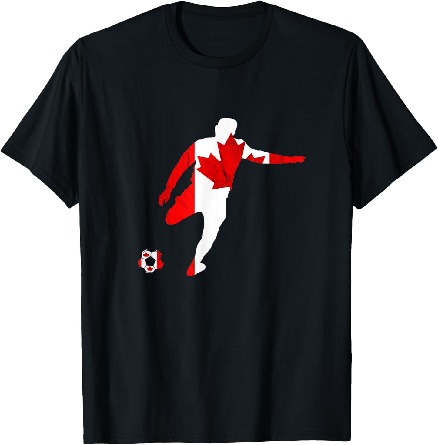 Canadian Soccer Team Maple Leaf Canadian Pride Canada Flag T-Shirt - T-Shirt | Black