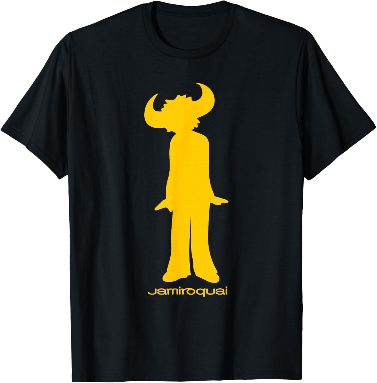 Jamiroquai Official Buffalo Yellow Logo T-Shirt - T-Shirt | Black