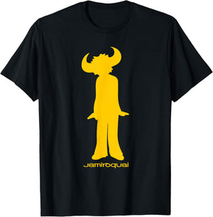 Jamiroquai Official Buffalo Yellow Logo T-Shirt - T-Shirt | Black