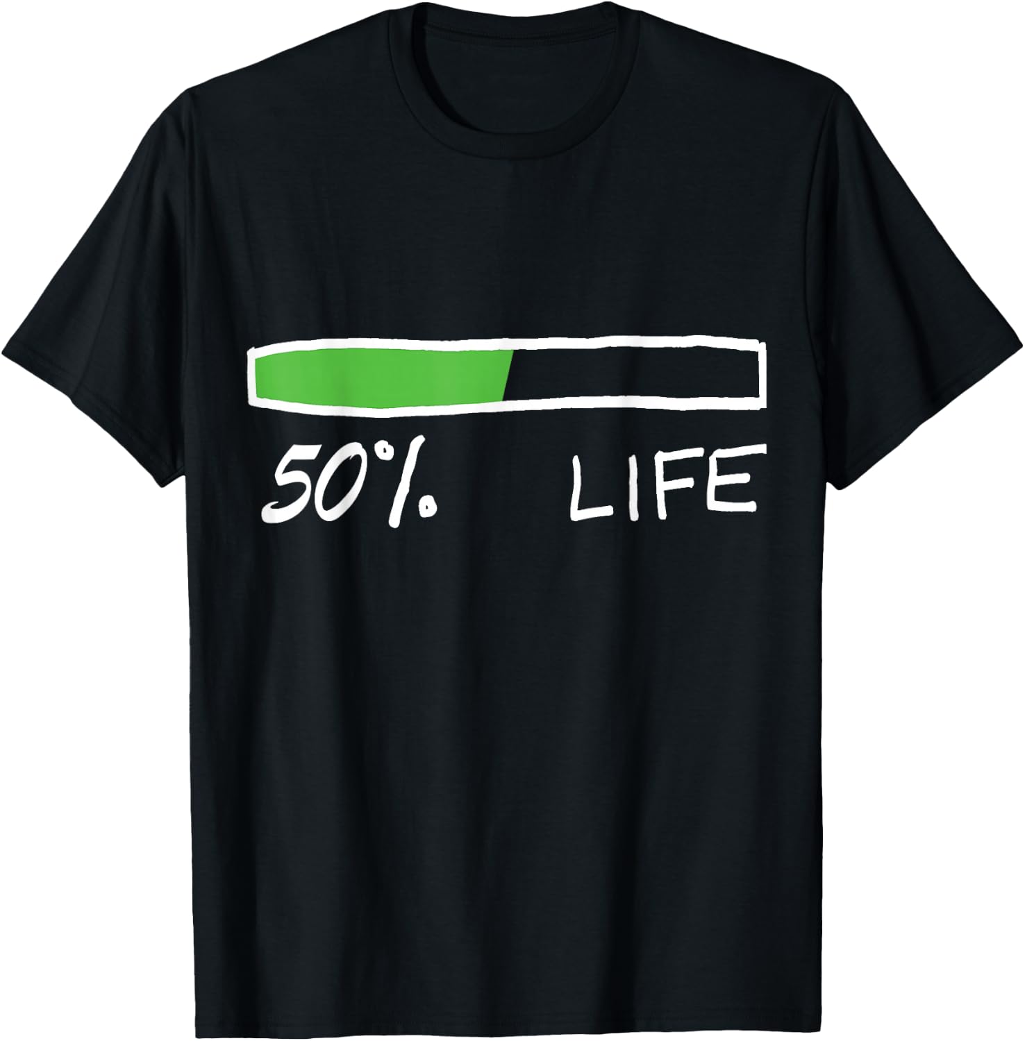 Nas Daily 50% Life T-Shirt - T-Shirt | Black