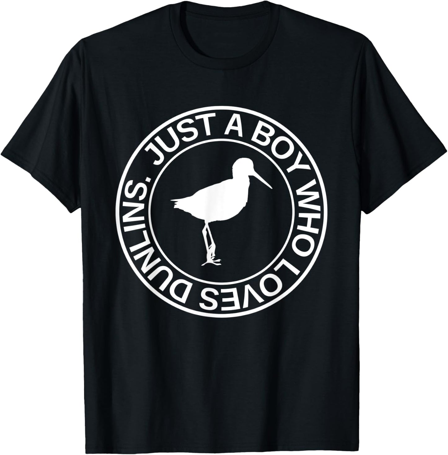 Just A Boy Who Loves Dunlins Gift Sandpiper Bird T-Shirt - T-Shirt | Black