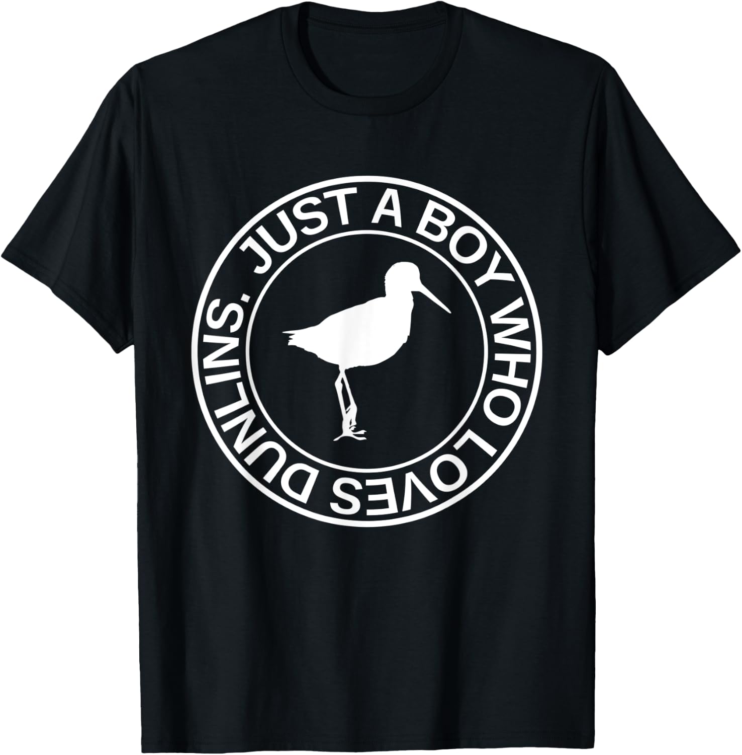 Just A Boy Who Loves Dunlins Gift Sandpiper Bird T-Shirt - T-Shirt | Black