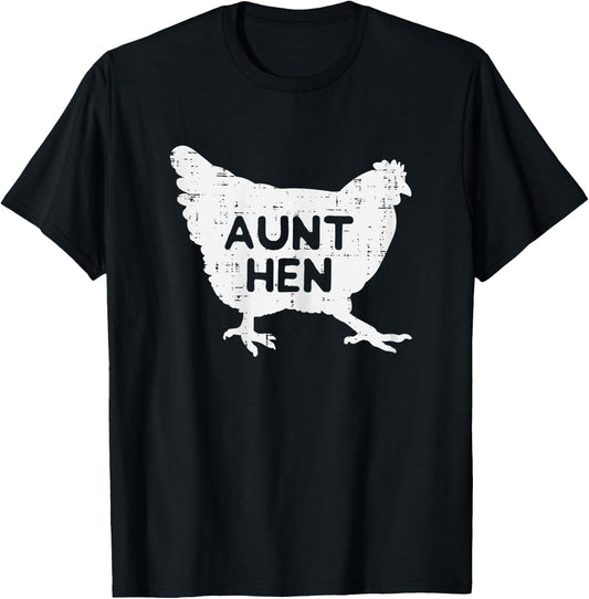 Aunt Hen Chicken Mothers Day Farm Farmer Aunty Auntie Women T-Shirt - T-Shirt | Black
