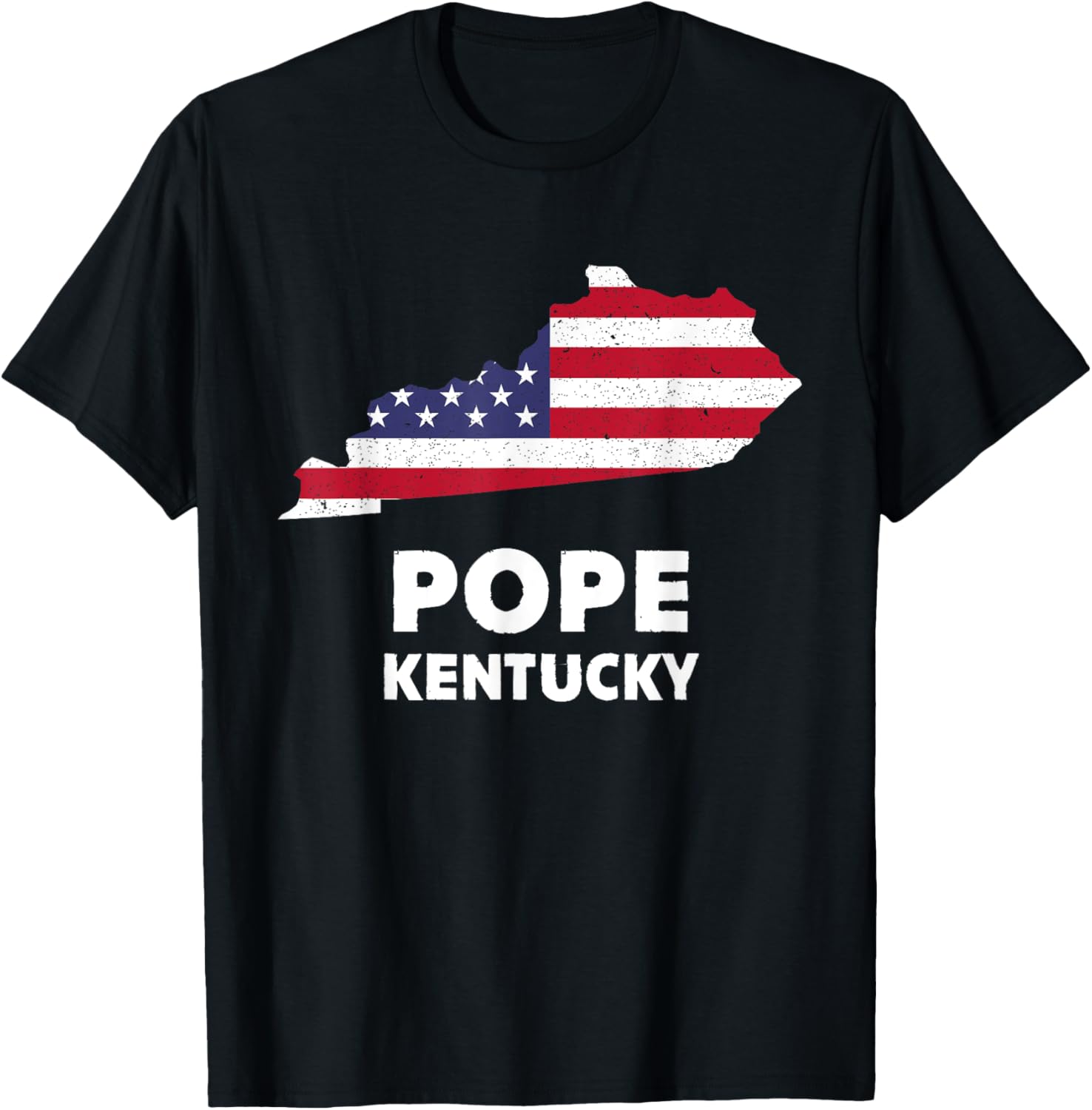 Distressed Patriotic USA Flag Pope, Kentucky , Small, Black T-Shirt - T-Shirt | Black