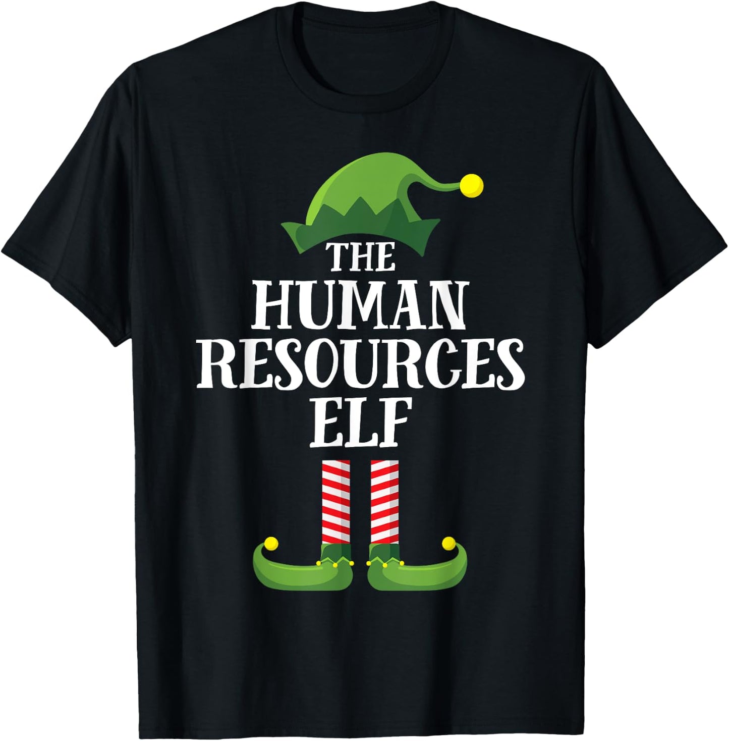 Human Resources Elf Matching Family Group Christmas HR Elf T-Shirt - T-Shirt | Black