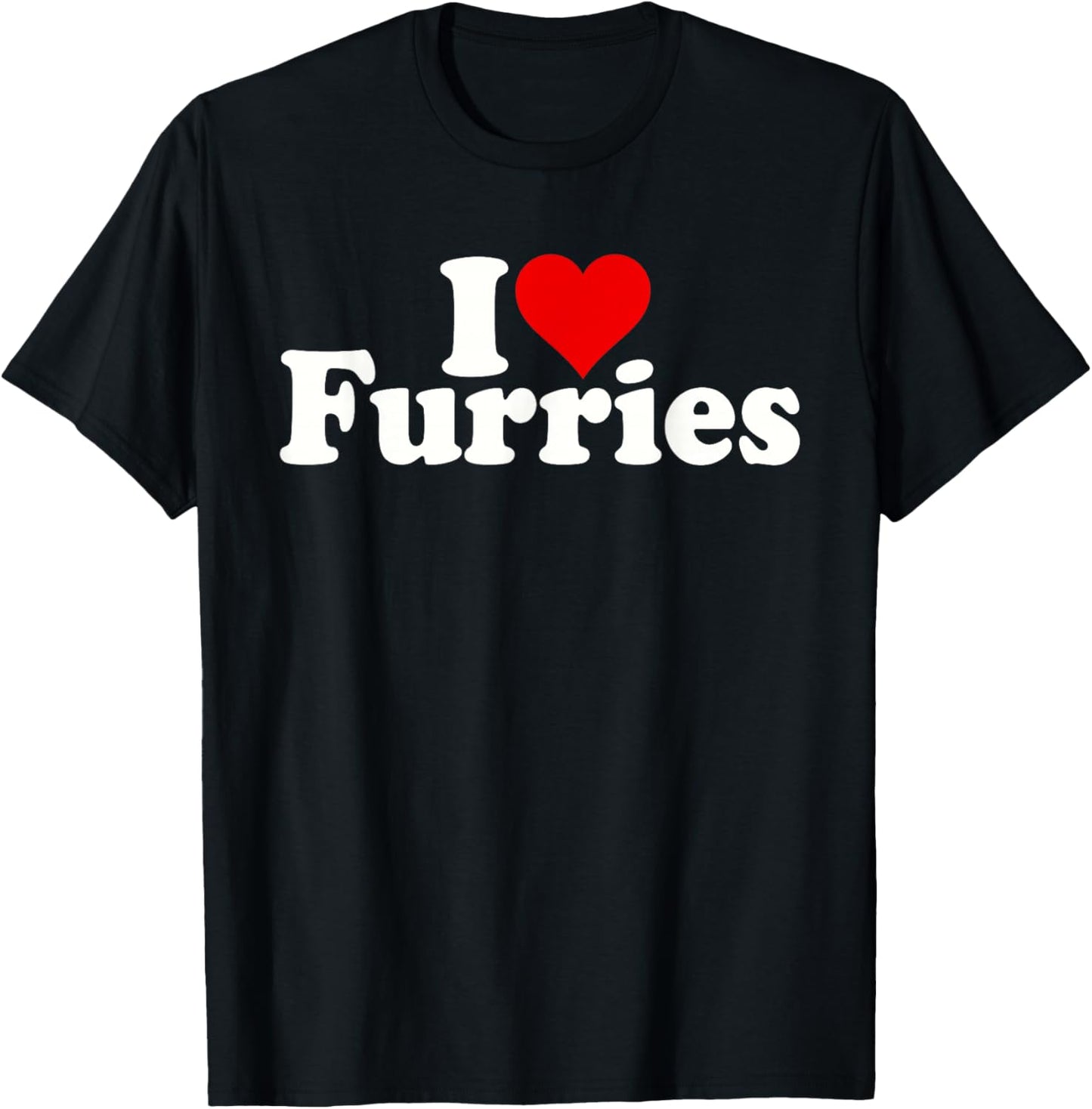 I Love Heart Furries Furry Fandom Cosplay FURSUIT T-Shirt - T-Shirt | Black