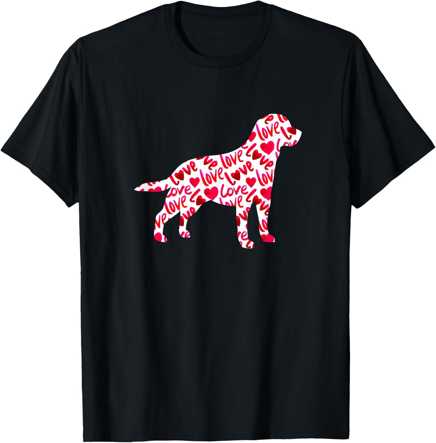 Labrador Retriever Love Heart Dog Valentine's Day Women Kids T-Shirt - T-Shirt | Black