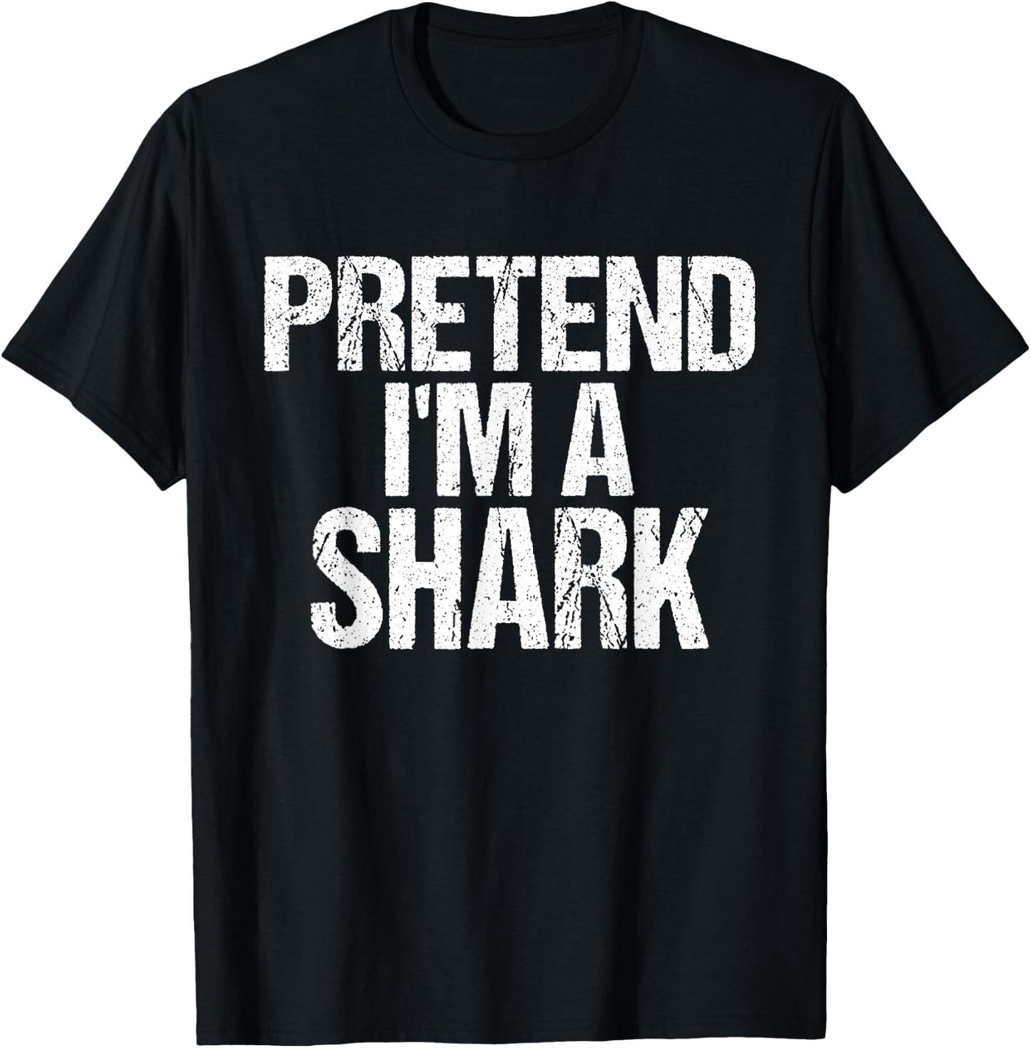 Funny Pretend I'm A Shark Lazy Halloween Costume T-Shirt - T-Shirt | Black