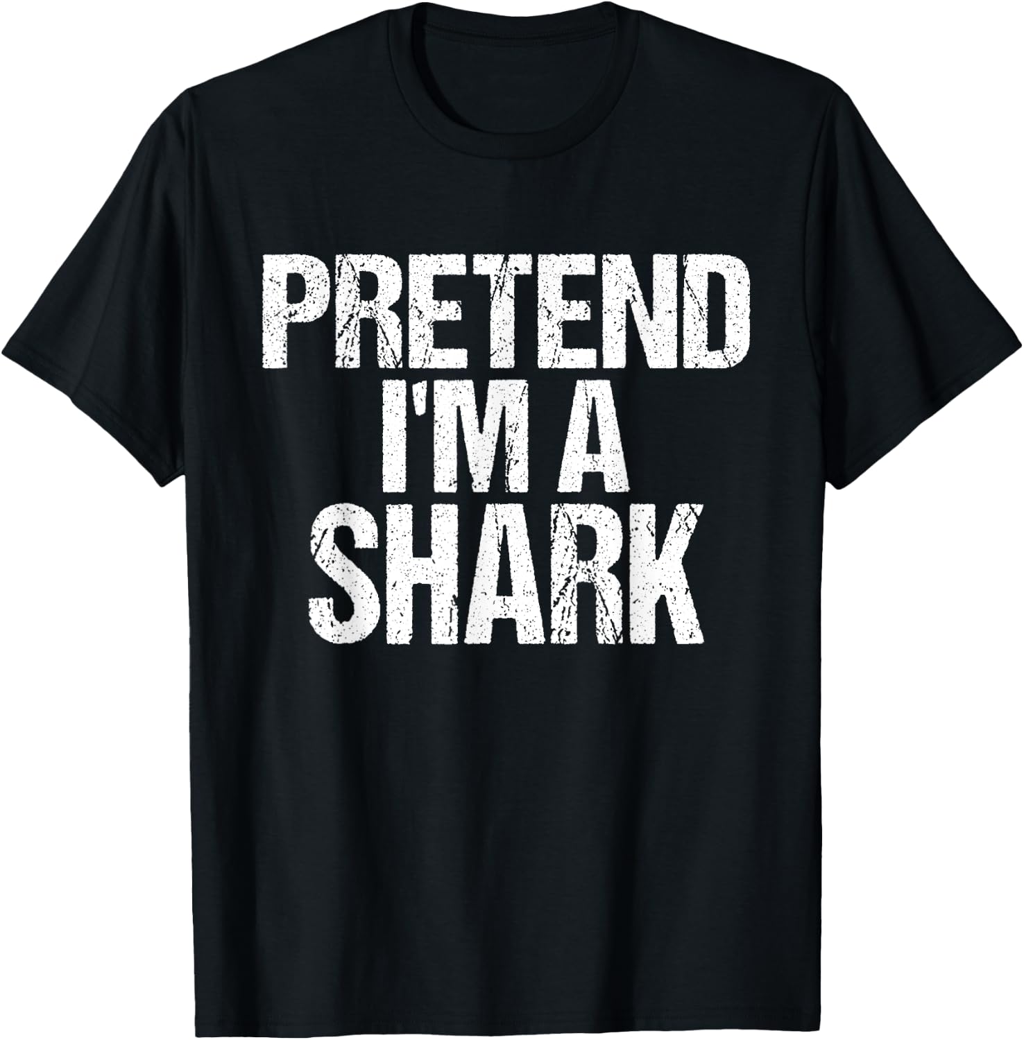 Funny Pretend I'm A Shark Lazy Halloween Costume T-Shirt - T-Shirt | Black
