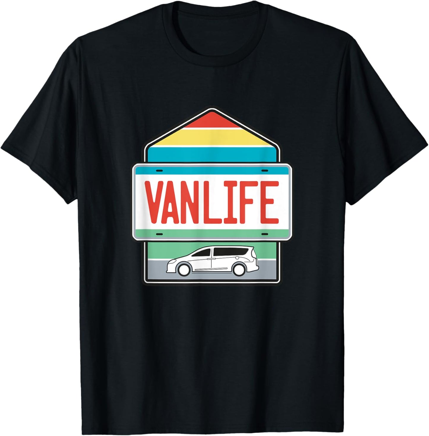 Chrysler Pacifica Van Life Plate T-Shirt - T-Shirt | Black