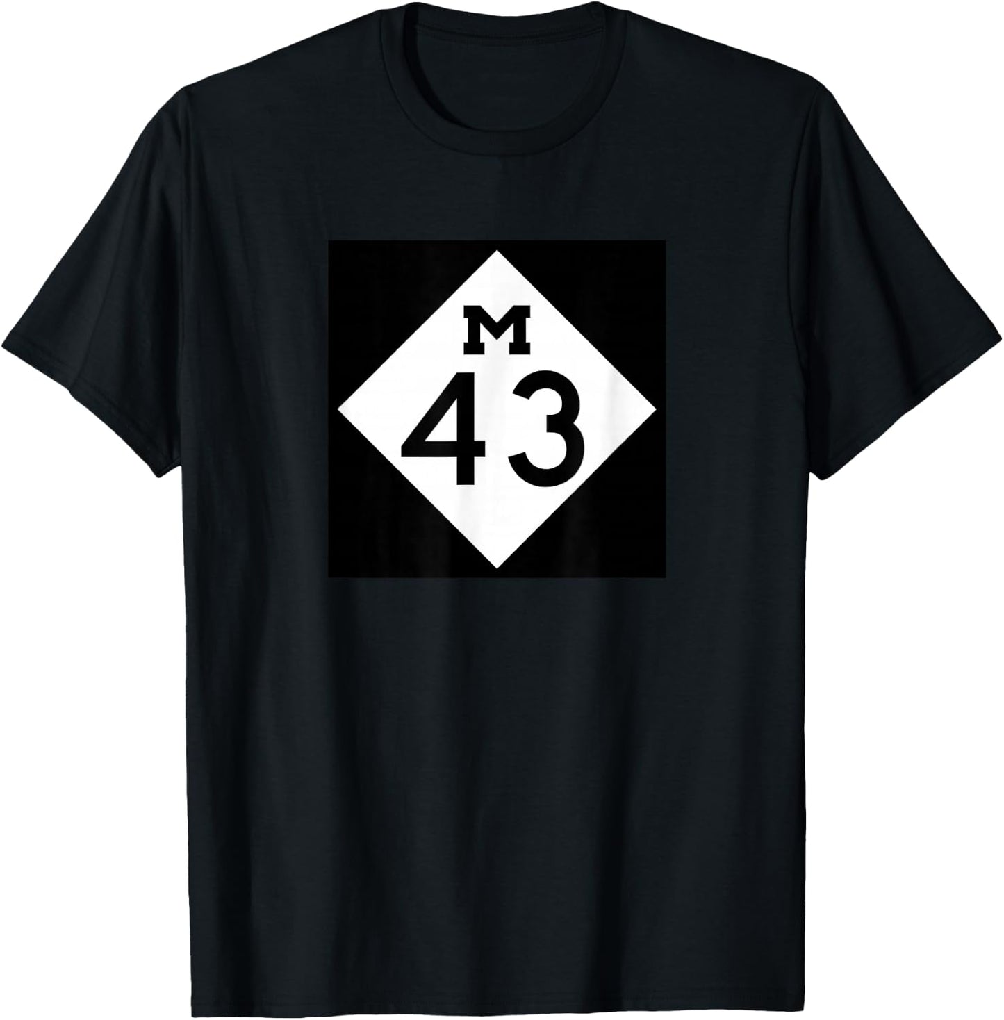 M-43 Michigan Highway Classic Roadway Logo T-Shirt - T-Shirt | Black