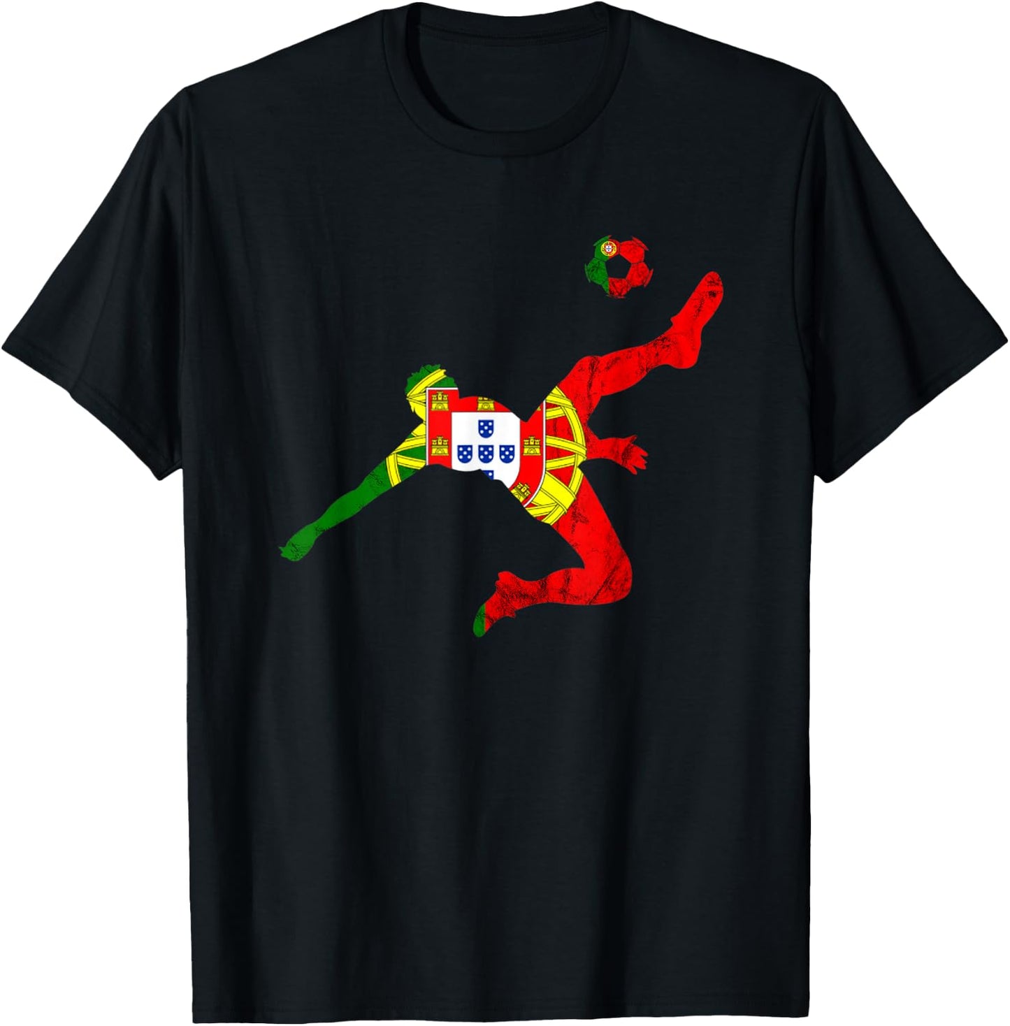 Futebol Portuguese Flag Portuguese Soccer Player Portugal T-Shirt - T-Shirt | Black