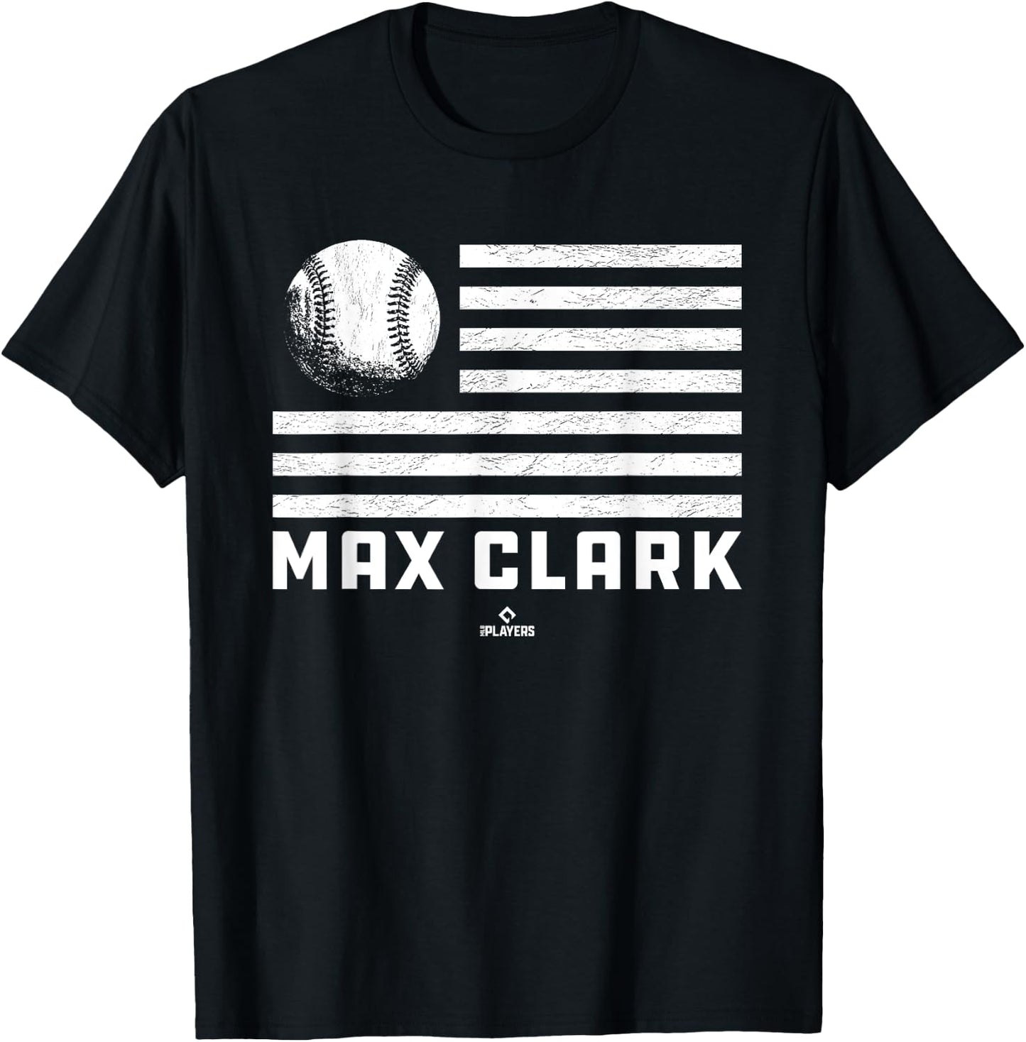 Flag Stripes Max Clark Prospect Baseball Fan Gear T-Shirt - T-Shirt | Black