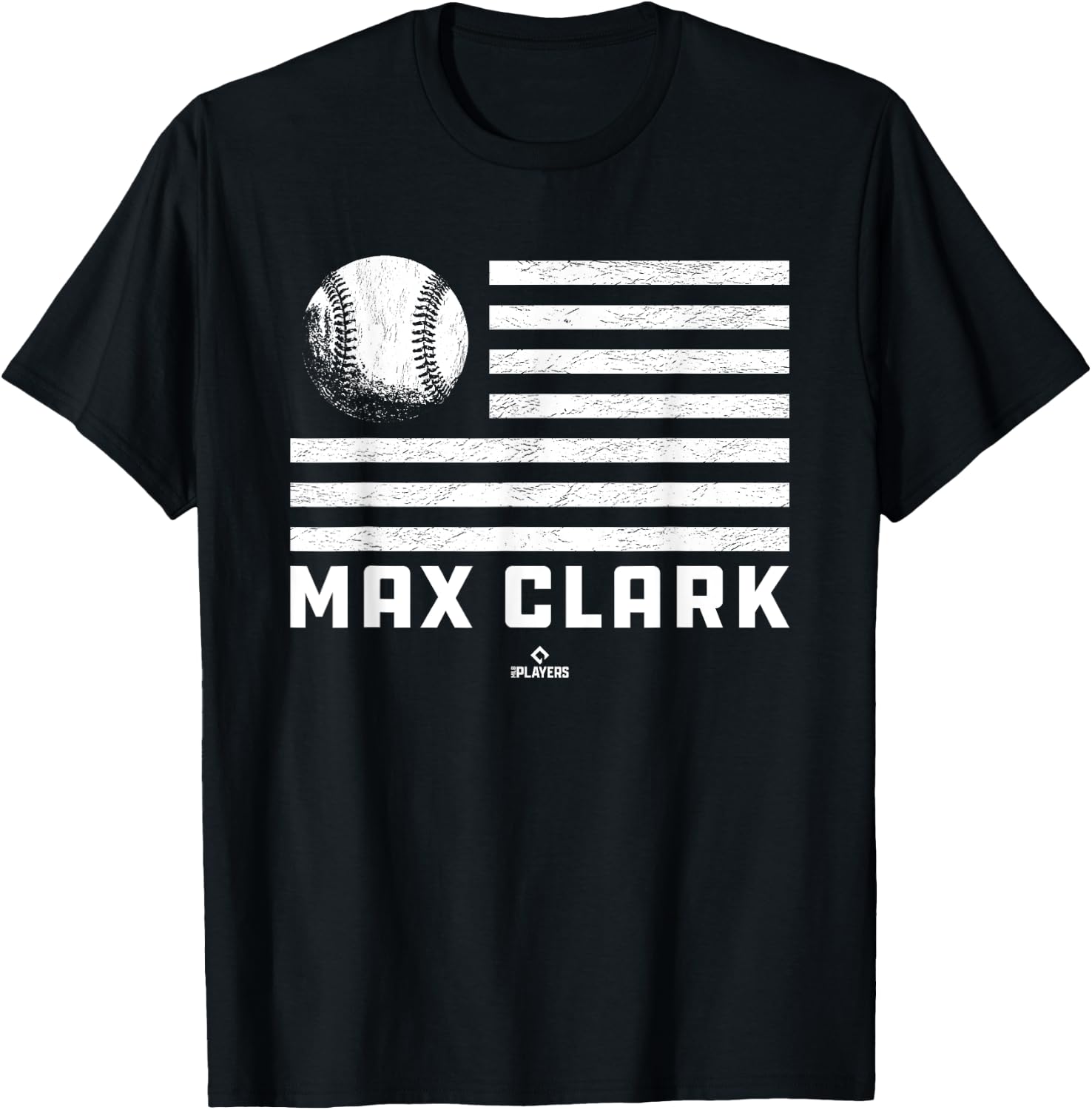 Flag Stripes Max Clark Prospect Baseball Fan Gear T-Shirt - T-Shirt | Black