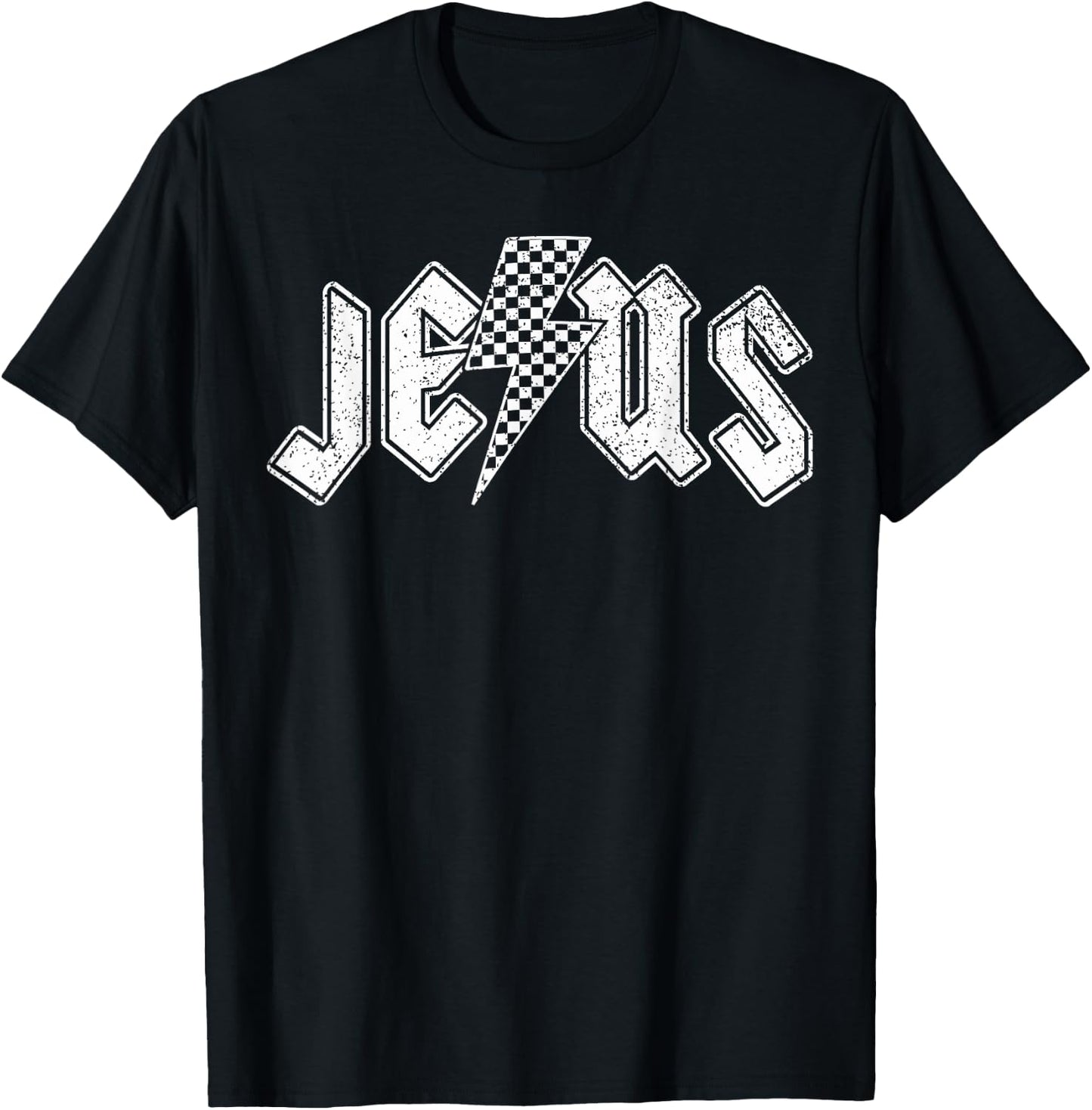 Retro Jesus Lightning Bolt Christian Design T-Shirt - T-Shirt | Black