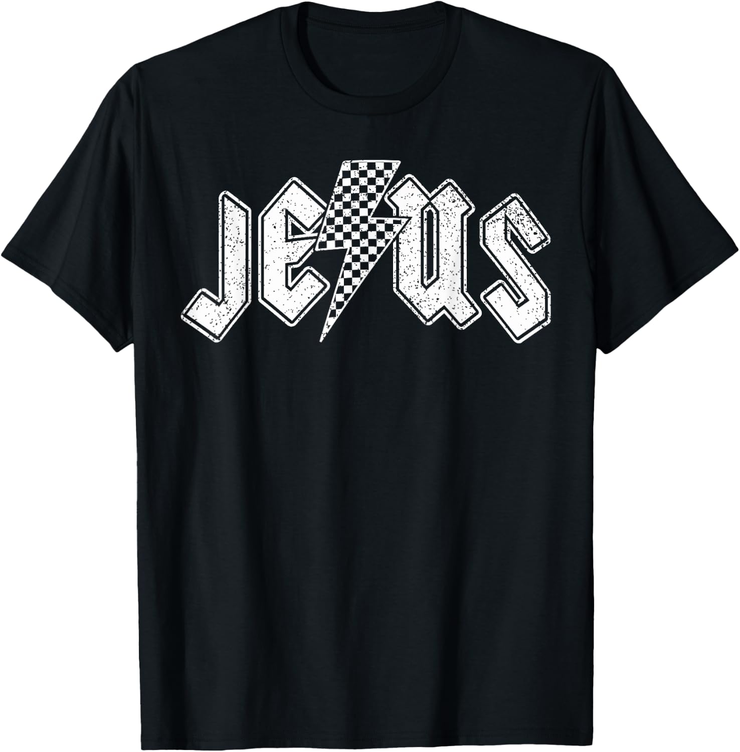 Retro Jesus Lightning Bolt Christian Design T-Shirt - T-Shirt | Black