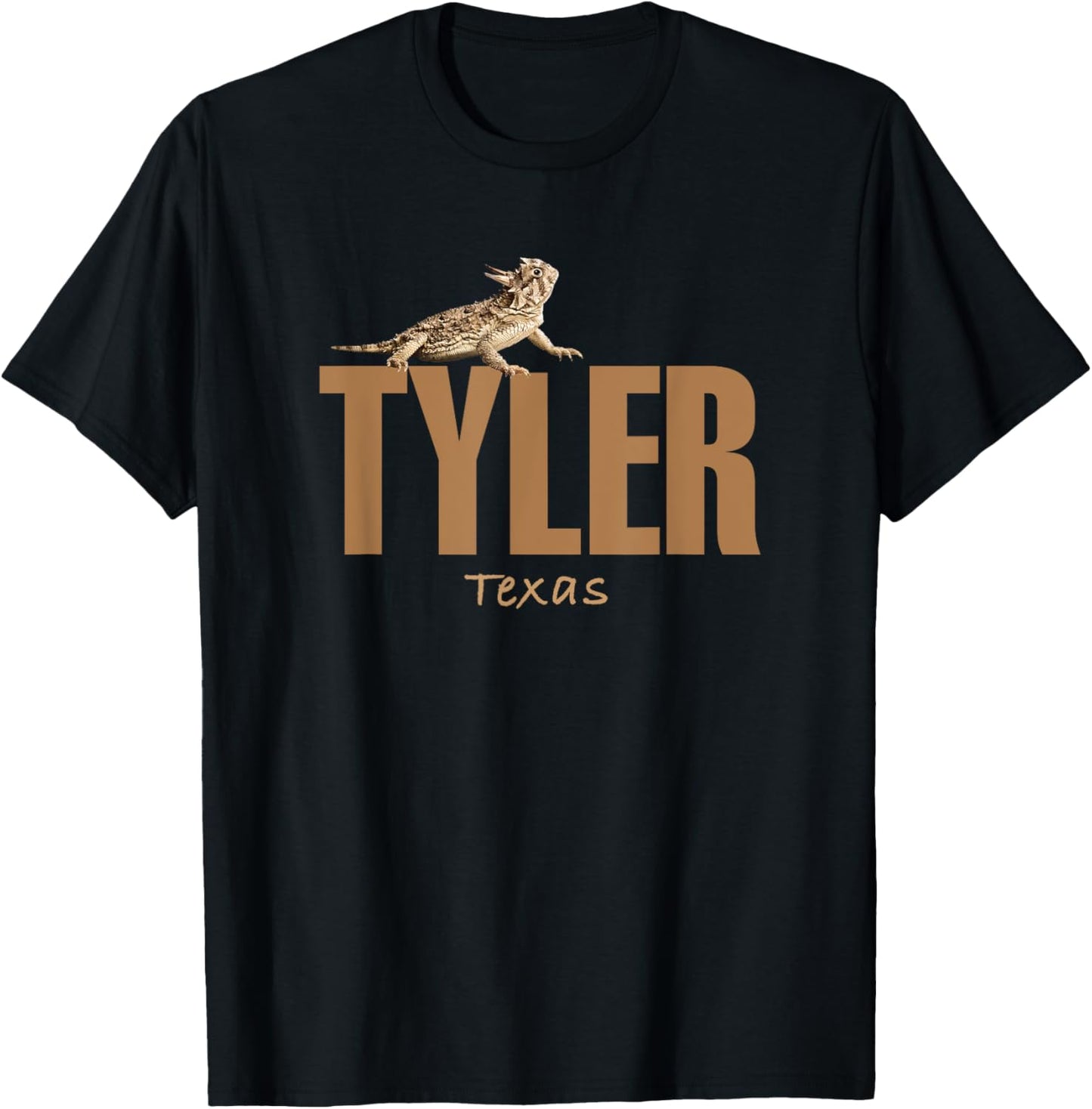 Tyler Texas Horned Toad Design T-Shirt - T-Shirt | Black
