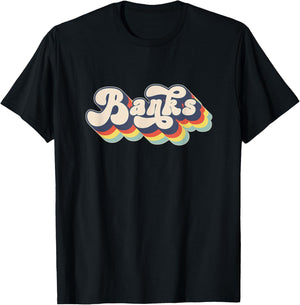 BANKS Family Name Personalized Surname BANKS T-Shirt - T-Shirt | Black