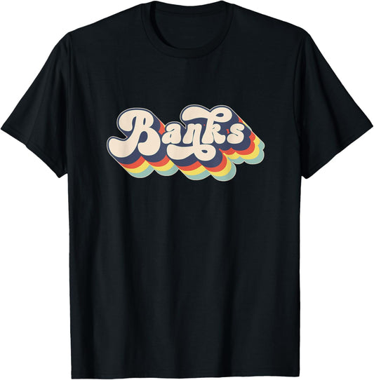 BANKS Family Name Personalized Surname BANKS T-Shirt - T-Shirt | Black