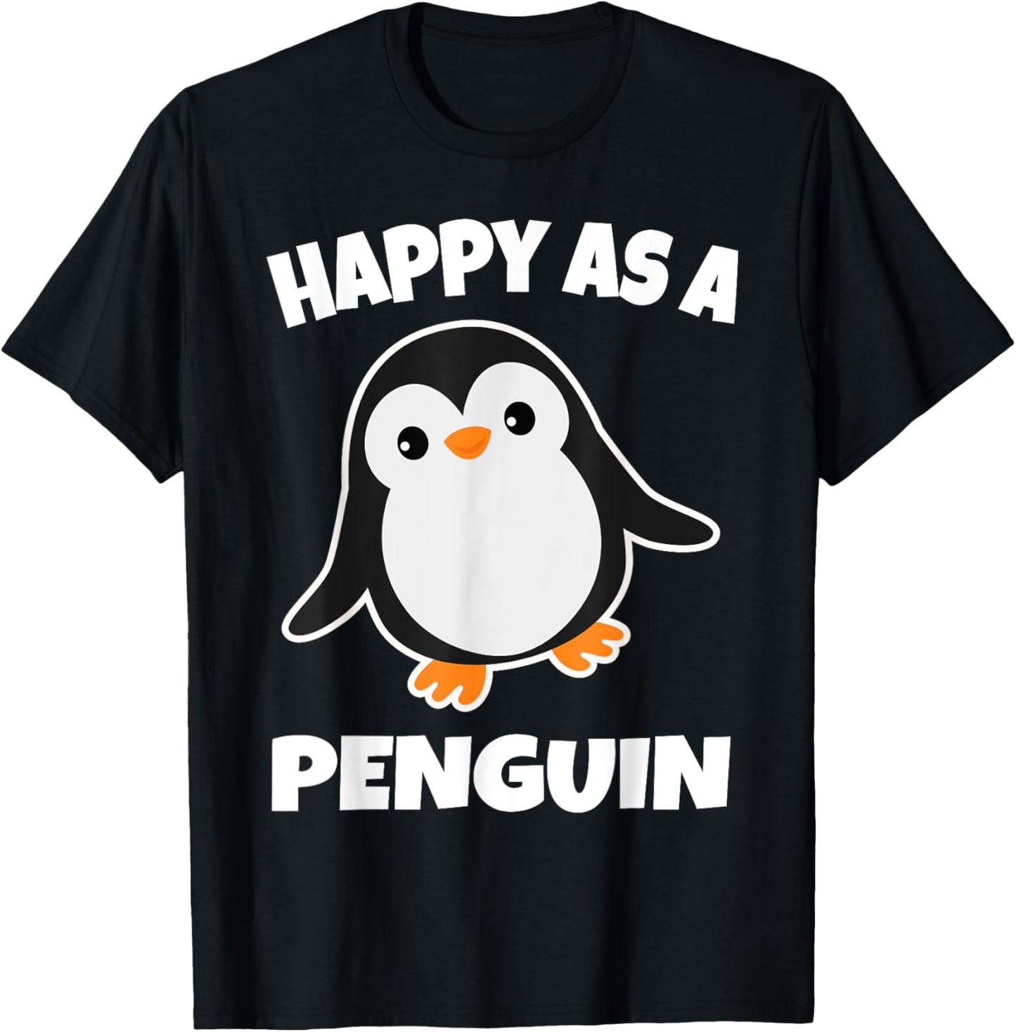 Kids Penguin Shirt | Happy As a Penguin T-Shirt - T-Shirt | Black