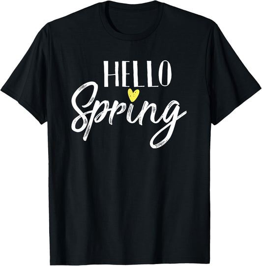 hello spring inspirational summer break vacation saying Women T-Shirt - T-Shirt | Black