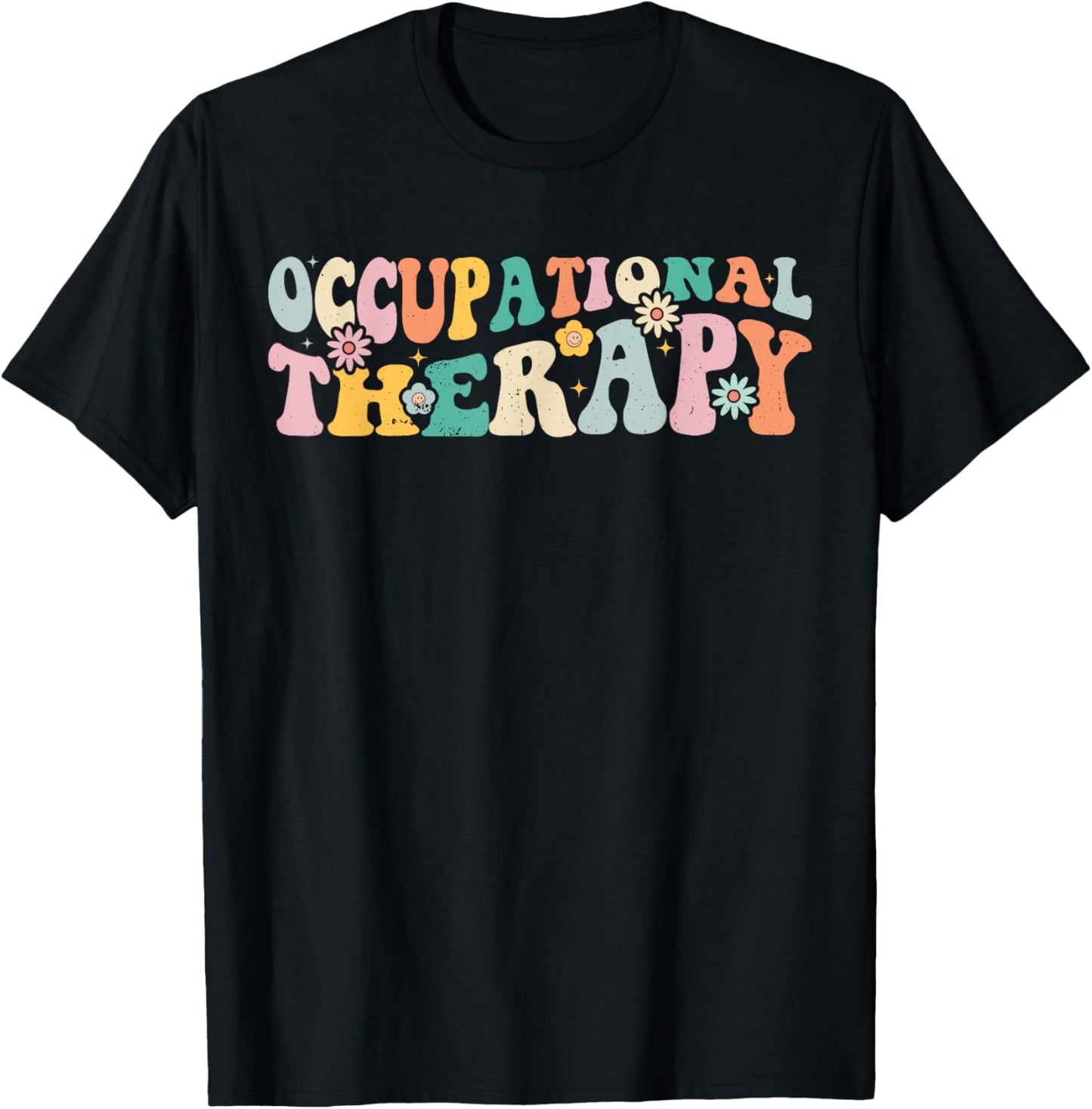 Occupational Therapy -OT Therapist OT Month Groovy Retro T-Shirt - T-Shirt | Black