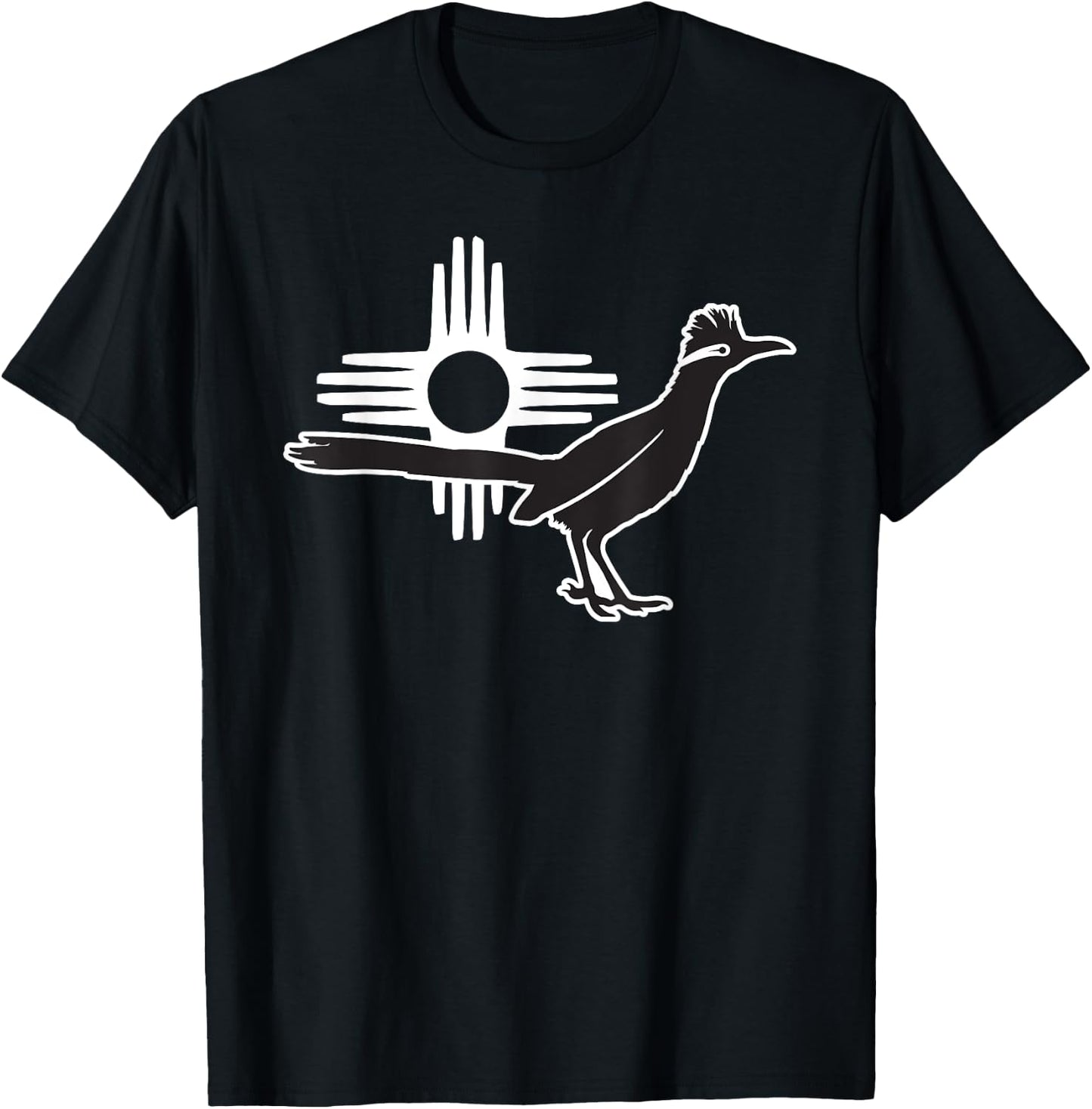 Roadrunner Zia: Bird Symbol of New Mexico and Southwest T-Shirt - T-Shirt | Black