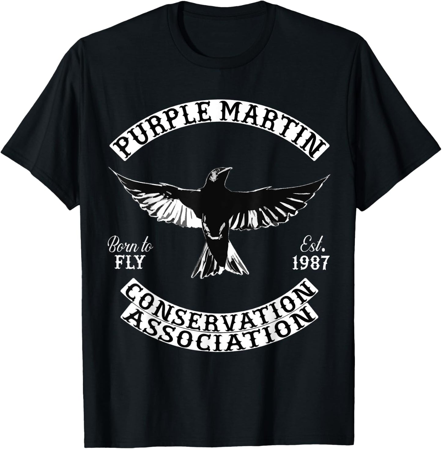 Purple Martin Biker Style T-Shirt - T-Shirt | Black