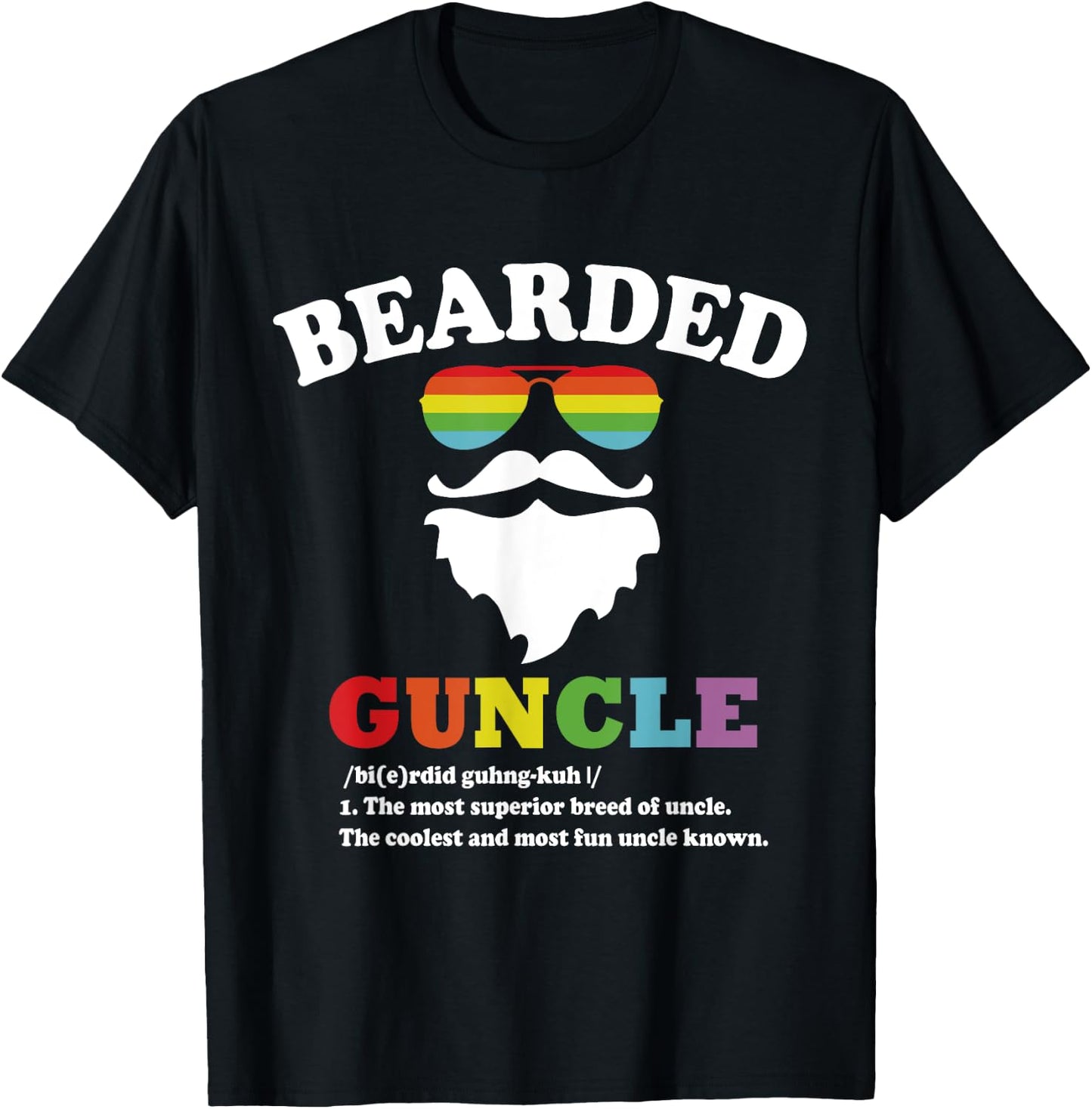 Bearded Guncle T-Shirt - T-Shirt | Black