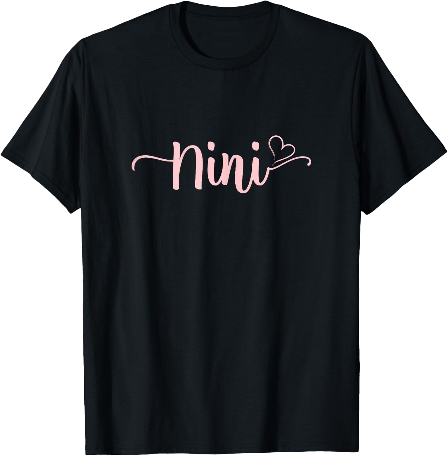 Nini Heart Xmas Grandma Women Mother's Day Christmas T-Shirt - T-Shirt | Black