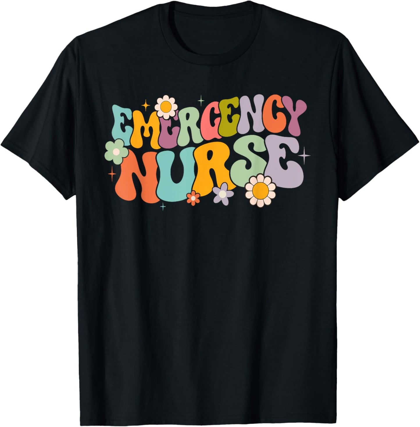 groovy ER Nurse Emergency Nurse School women nursing Room T-Shirt - T-Shirt | Black
