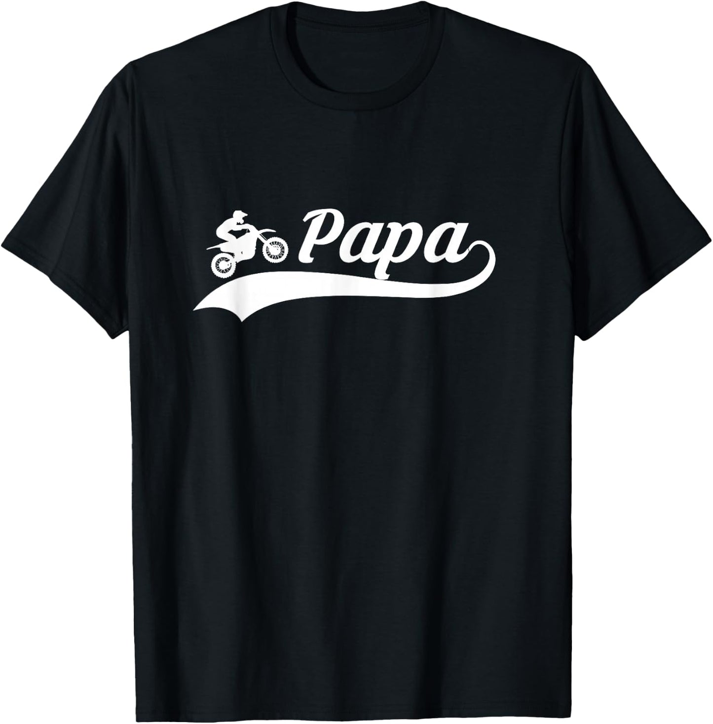 Papa Father Dad Dirt Bike Riding Motocross Biker T-Shirt - T-Shirt | Black
