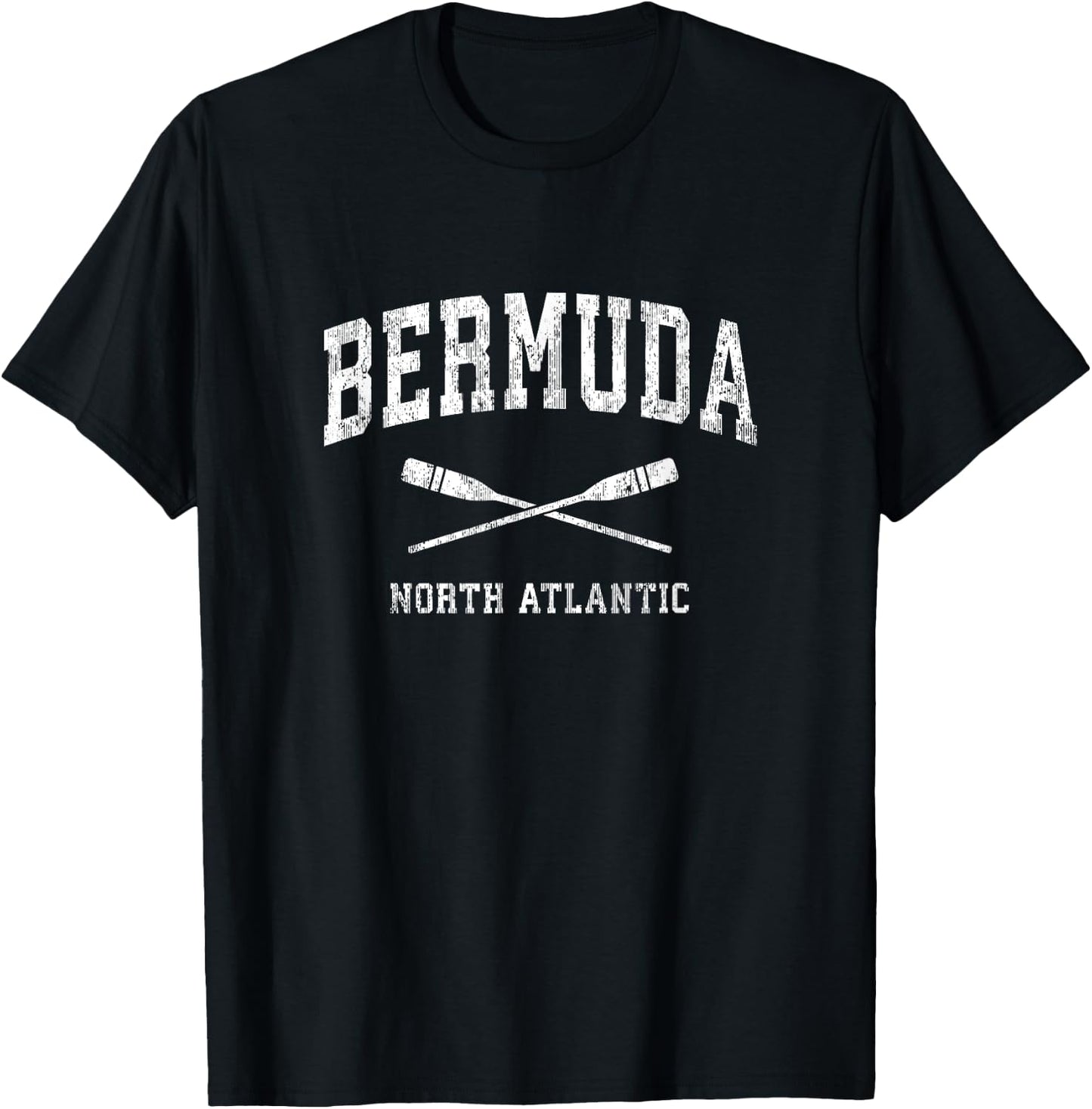 Bermuda Vintage Nautical Paddles Sports Oars T-Shirt - T-Shirt | Black
