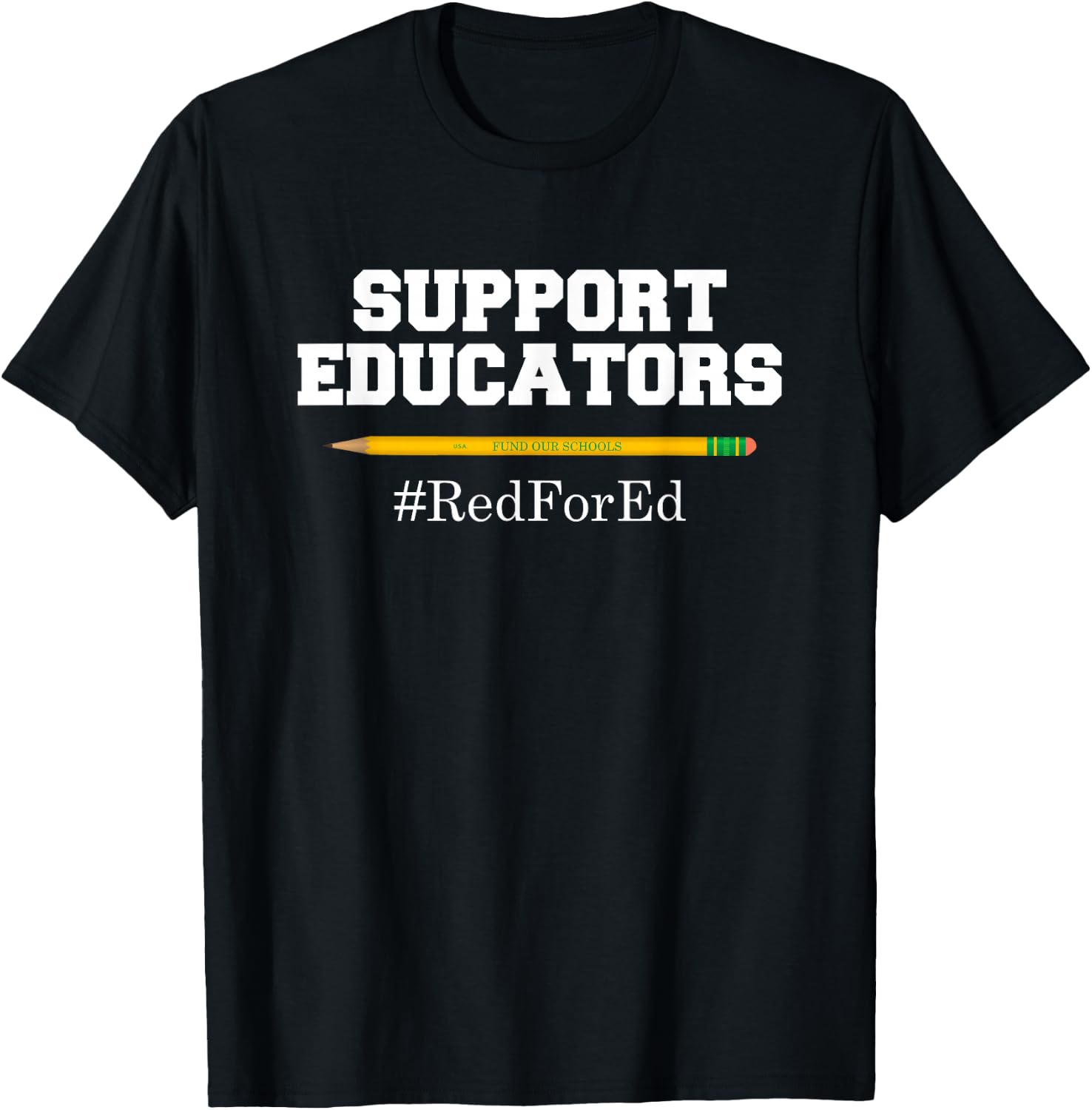 Support Educators Red for Ed T Shirt for Teachers T-Shirt - T-Shirt | Black
