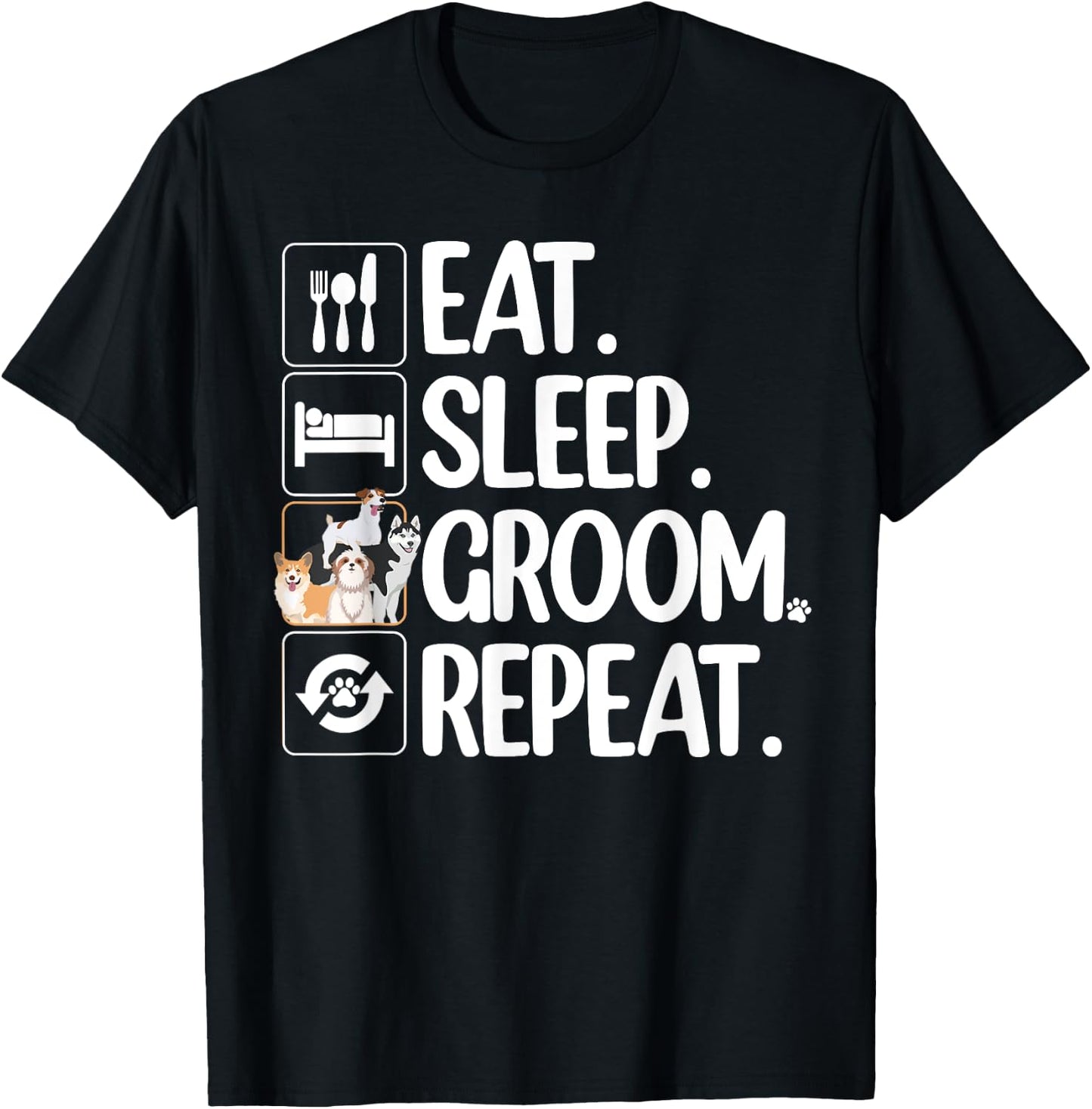 Cool Dog Groomer Women Pet Grooming Puppy Dog Lover T-Shirt - T-Shirt | Black