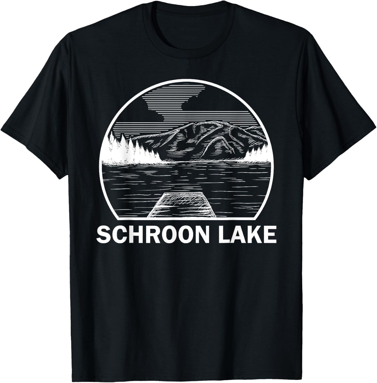 SCHROON LAKE NEW YORK Funny Fishing Camping Summer Gift Women Girls Kids T-Shirt - T-Shirt | Black