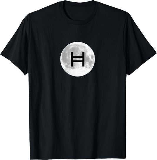 Hedera Hbar Moon Crypto T-Shirt - T-Shirt | Black