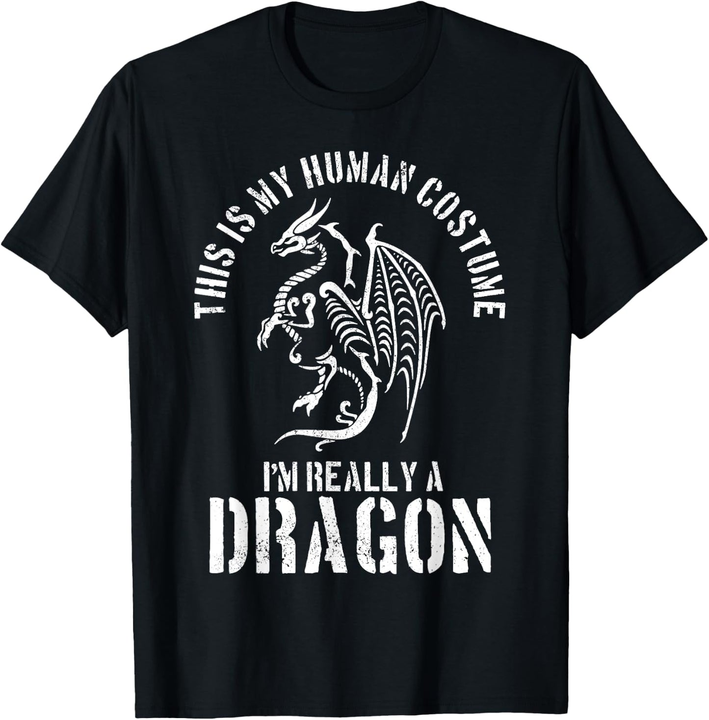 Dragon Shirt - People Costume Fantasy Funny Halloween T-Shirt - T-Shirt | Black
