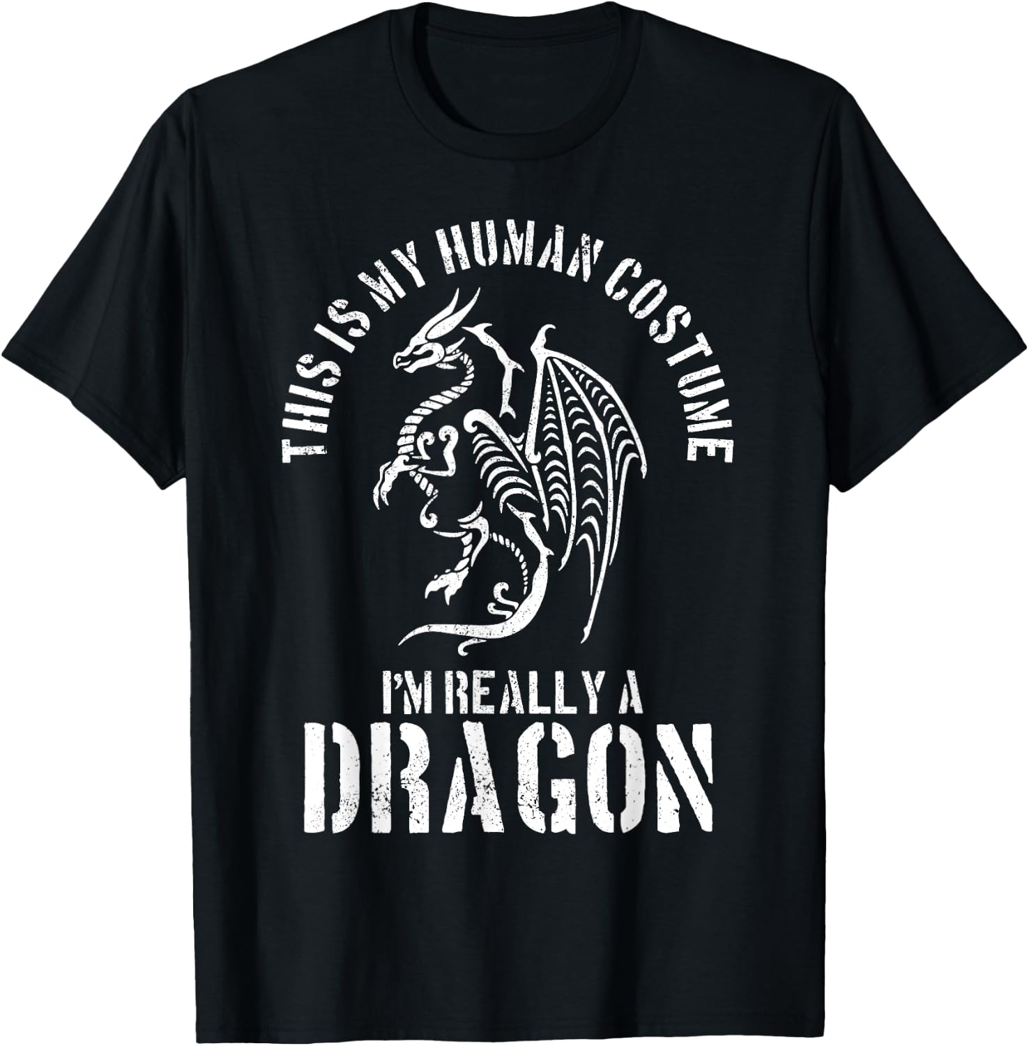 Dragon Shirt - People Costume Fantasy Funny Halloween T-Shirt - T-Shirt | Black