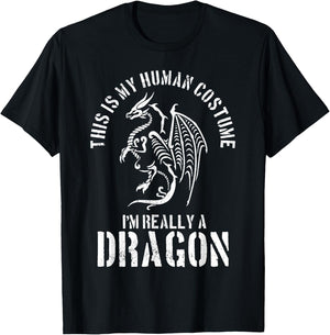 Dragon Shirt - People Costume Fantasy Funny Halloween T-Shirt - T-Shirt | Black