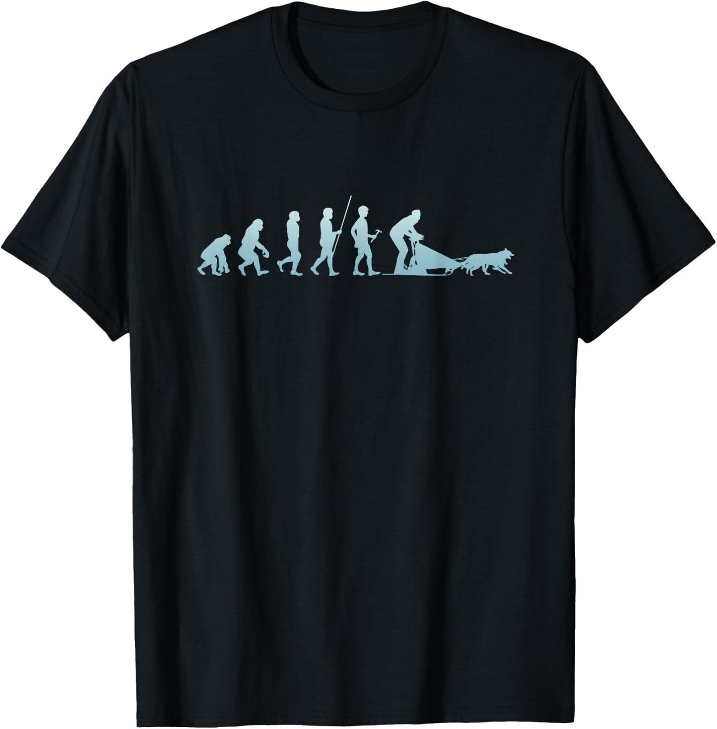 Winter Husky Sled Wolf Dog Snow Sled Rider T-Shirt - T-Shirt | Black