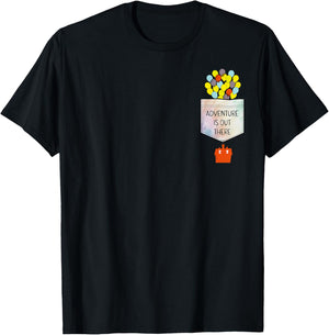 Disney Pixar Up Adventure is Out There Faux Pocket T-Shirt - T-Shirt | Black