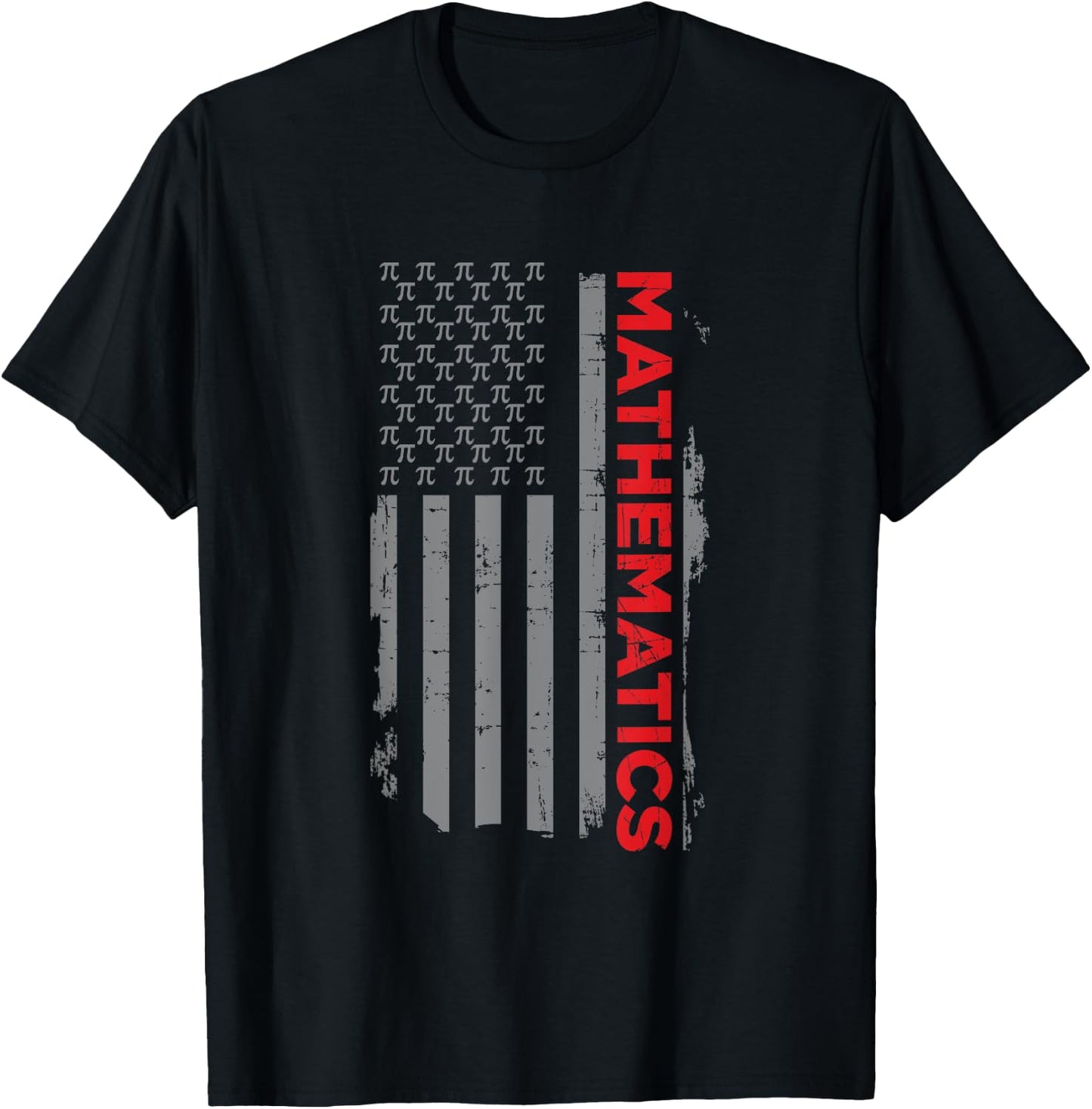 Retro American Flag Mathematics Gift Math Lover Pi Day T-Shirt - T-Shirt | Black