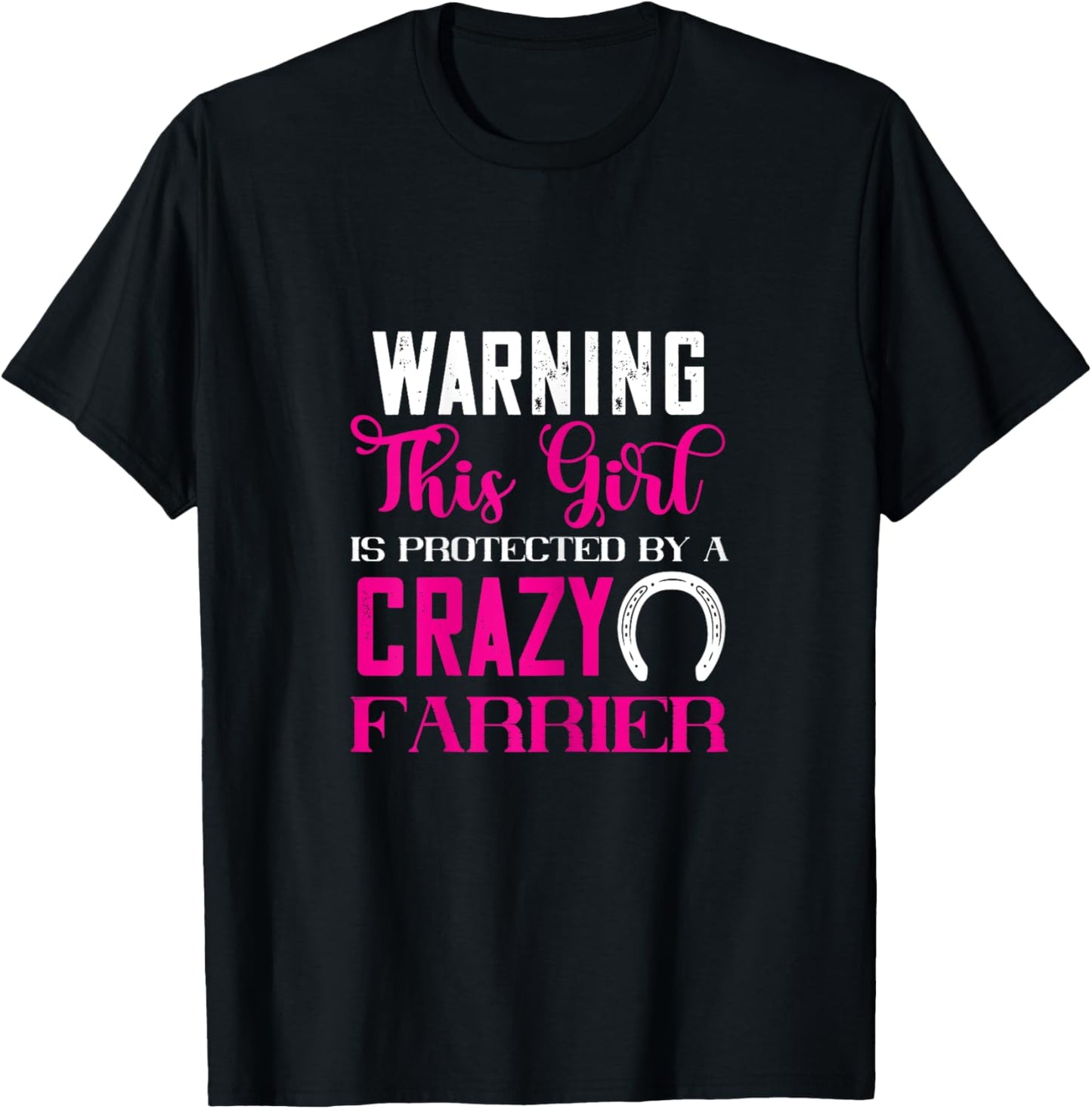 Farrier Protected Girl Trimming Equine Horseshoe Hoof T-Shirt - T-Shirt | Black