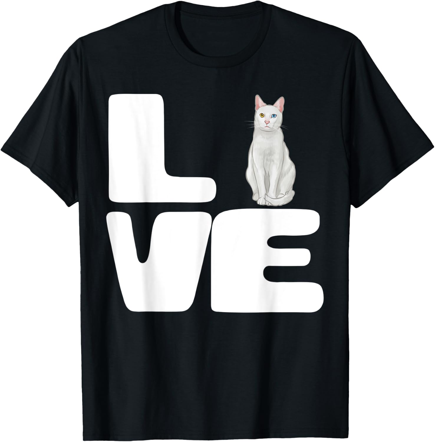I Love My Khao Manee Cat Lover Gift T-Shirt - T-Shirt | Black